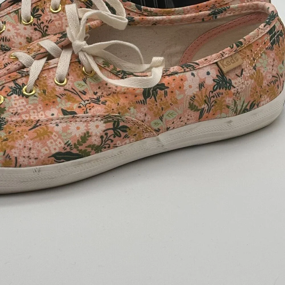 Keds x Rifle Paper Co Pink Floral Shoes Women Size 9.5 Pre-Owned - Good - Picture 8 of 10